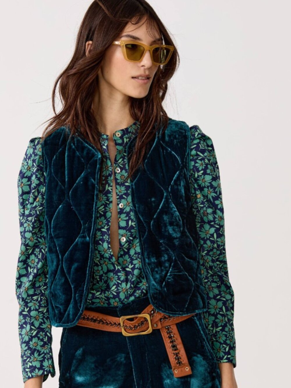 Luna Velvet Quilted Vest